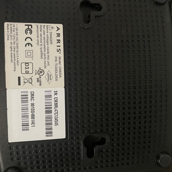 ARRIS CM820A Cable Modem DOCSIS 3.0 - Picture 3 of 3